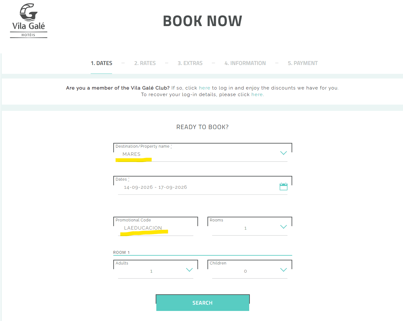 Booking page image